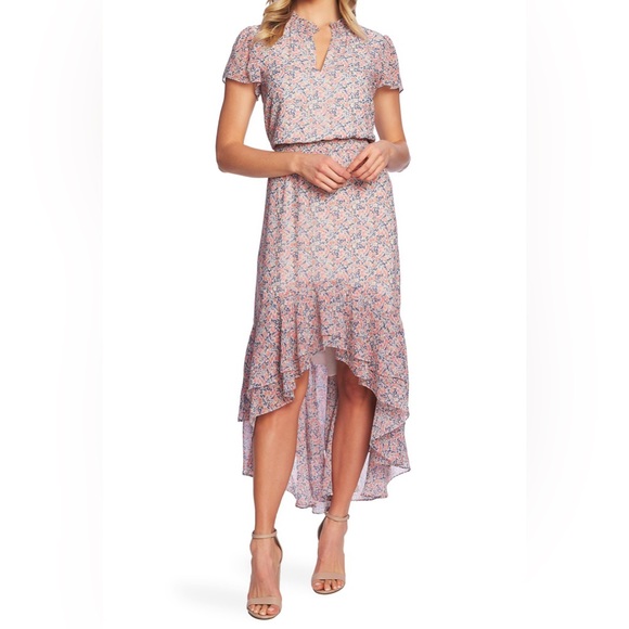 1. State Dresses & Skirts - 1.State Women's Short Sleeve Smocked Waist High Low Maxi Dress, size XS